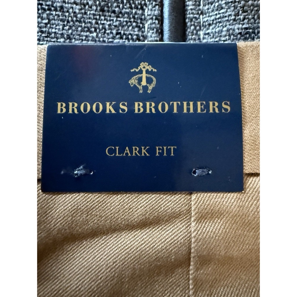 NWT Brooks Brothers Pants Mens 34x30 Chino Khaki Stretch Clark Fit Preppy - Picture 5 of 8
